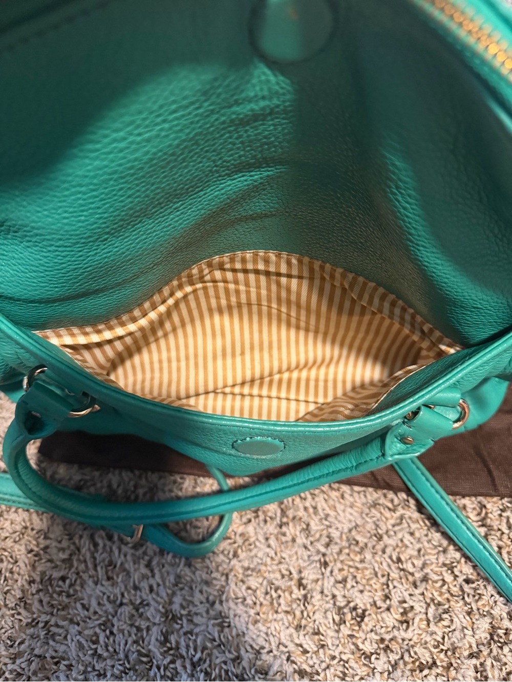 ⚡️Kate Spade Cobble Hill Teal Pebble Leather Fold Over - Picture 5 of 5